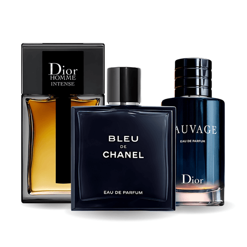 Zestaw 3 perfumy Sauvage Dior, Bleu de Chanel, Dior Homme Intense 100ml