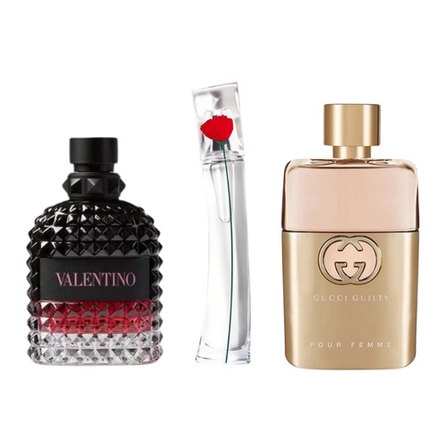 Zestaw 3 perfumy 3 Gucci Guilt, Valentini Intense, Flower Kenzo 100ml